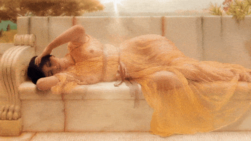 Girl in a Yellow Drape - John William Godward 